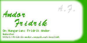 andor fridrik business card